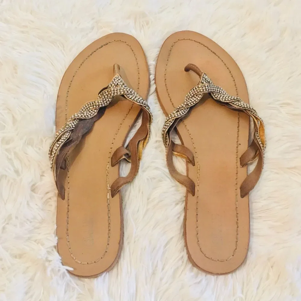 Blue by Saks 5th Avenue Gold Braided Sandals